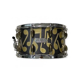 Tarola Herch 14x6 1/2 pulgadas Gris Grabado Notas