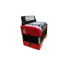 Acordeon Hohner Botones "Compadre" Sol-Do-Fa, Rojo C/Funda, A4824s Mina