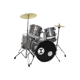 Bateria Extreme 5 Piezas Gris 3d Terminado Cromado, Exbt072