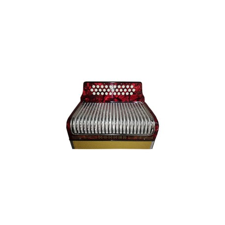 Acordeon Hohner Botones Corona Ii Rojo Fa-Sib-Mib Con Funda A5543s