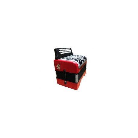 Acordeon Hohner Botones "Compadre" Sol-Do-Fa, Rojo C/Funda, A4824s Mina