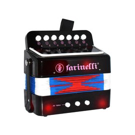 Acordeon Farinelli Acifnr Infantil 7 Botones 3 Bajos Negro Rojo