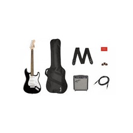 Paquete Guitarra Electrica Fender Pk Sq Strat Blk Gb 10g 120v 0371823006