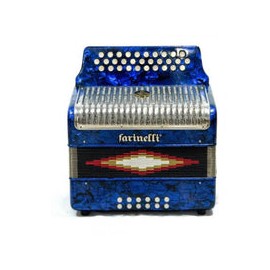 Acordeon Botones Farinelli Azul 3012 Sol Parrilla Metal 3012ap