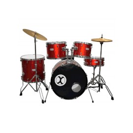 Bateria Extreme 5 Piezas Rojo Metalico Exbt062