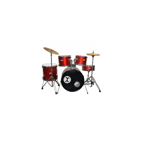 Bateria Extreme 5 Piezas Rojo Metalico Exbt062