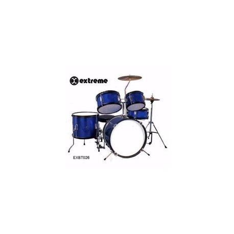 Bateria Extreme Junior Azul 5 Piezas Aro Negro Exbt026