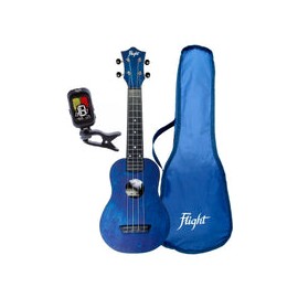 Ukulele Flight Soprano Azul Con Funda Y Afinador Tus35packblu