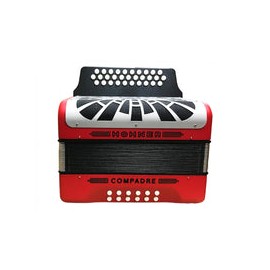 Acordeon Hohner Botones "Compadre" Sol-Do-Fa, Rojo C/Funda, A4824s Mina