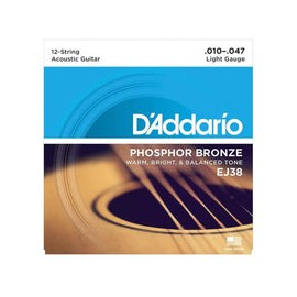 Encordadura D Addario Para Guitarra Electroacustica 12 Cuerdas  010-047 Ej-38