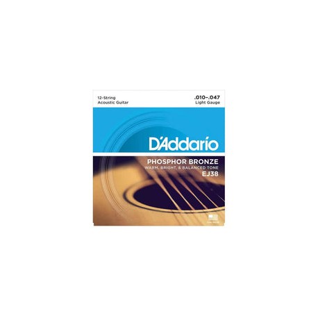 Encordadura D Addario Para Guitarra Electroacustica 12 Cuerdas  010-047 Ej-38