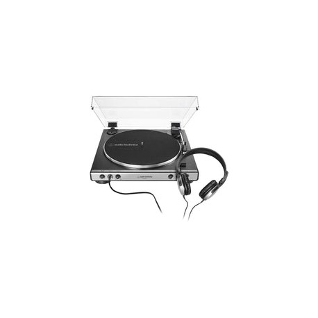 Tornamesa Audiotechnica Con audifonos Gunmetal negro At-lp60xhp gm