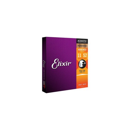 Juego De Cuerdas Elixir Guitarra E/A Custom Light 11-52 Bronce, 16027
