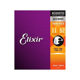 Encordadura Elixir Para Guitarra Electroacústica Bronze(.011-.052), 11027