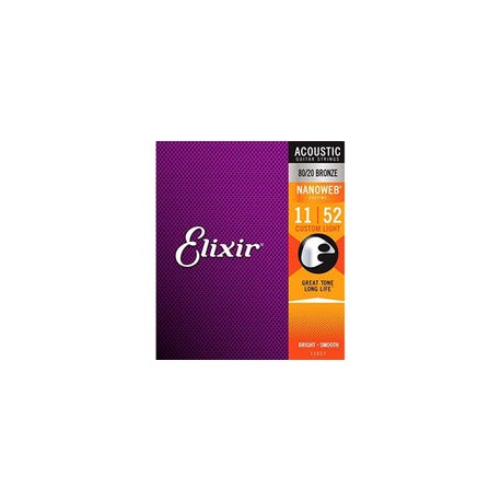 Encordadura Elixir Para Guitarra Electroacústica Bronze(.011-.052), 11027