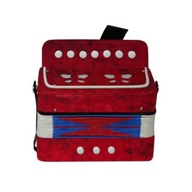 Acordeon Infantil 7 Botones 2 Bajos Rojo, Acifro