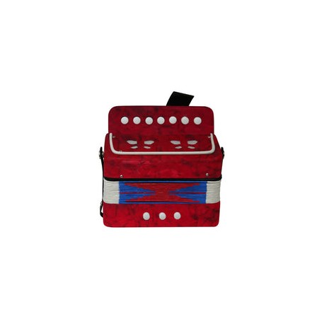 Acordeon Infantil 7 Botones 2 Bajos Rojo, Acifro