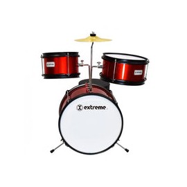 Bateria Extreme Kinder Rojo Metalico 3 Pzas. Exbt067