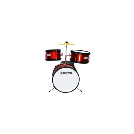 Bateria Extreme Kinder Rojo Metalico 3 Pzas. Exbt067