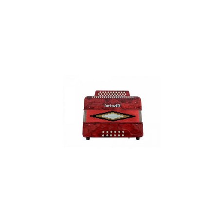 Acordeon Farinelli De Botones Premium Rojo Tono Bea 3012sir