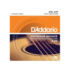 Encordadura D Addario Para Guitarra Electroacustica 010-47, Ej-15