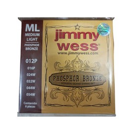 Encordadura Jimmy Wess Para Guitarraelectroacustica Bronce 12-054, Jwga-812bf (Wb12)