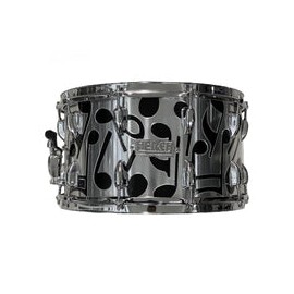 Tarola Herch 14x6 1/2 pulgadas Cromada Con notas Negras