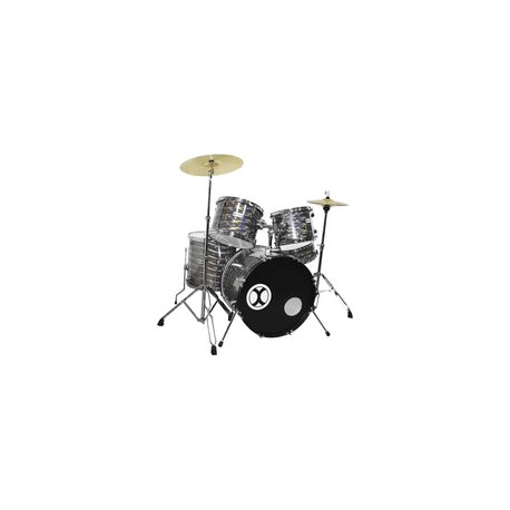Bateria Extreme 5 Piezas Gris 3d Terminado Cromado, Exbt072