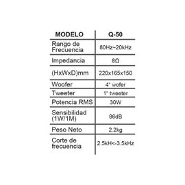 Bafle Pasivo Para Montaje Qmc 50, Blanco 2pzas, 30w