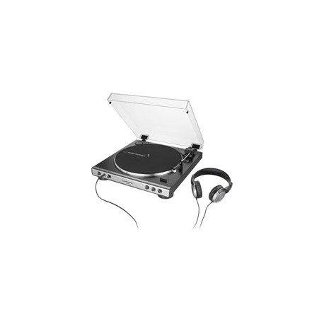 Tornamesa Audiotechnica Con audifonos Gunmetal negro At-lp60xhp gm