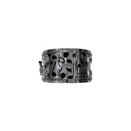 Tarola Herch 14x6 1/2 pulgadas Cromada Con notas Negras